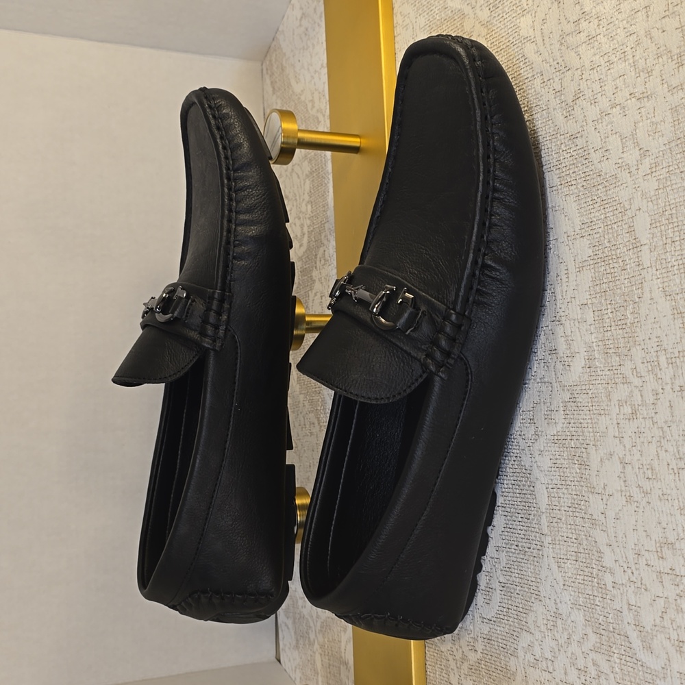 Mens Black Guess Adlers Driving Loafer Dress Shoes Slip-On Size 11